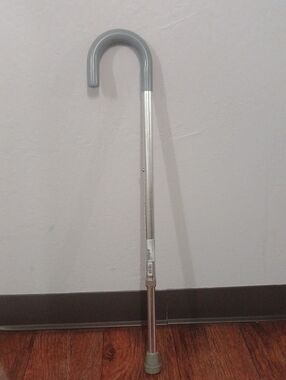 Mckesson Silver Walking Cane with Gray Handle